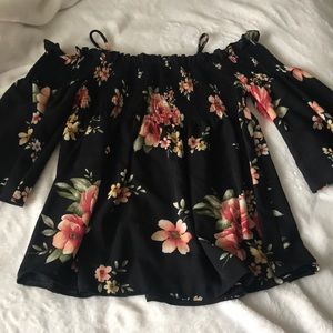 Off the shoulder floral blouse